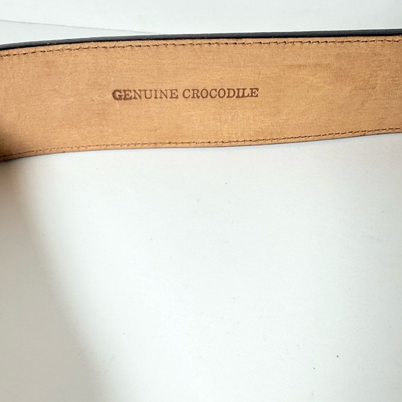 Nocona Black and Tan Leather Belt GENUINE CROCODILE - Picture 4 of 6